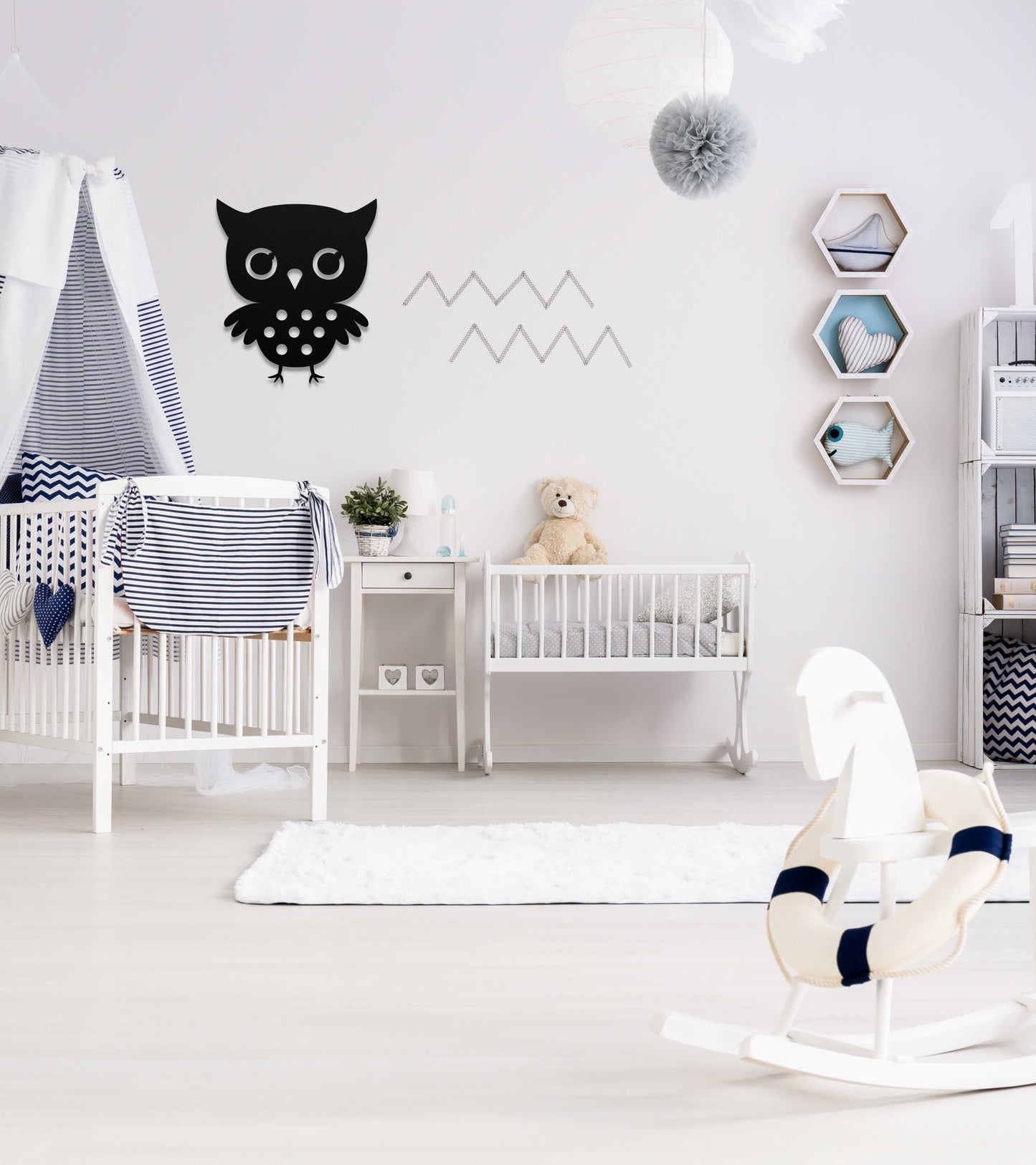Cute owl nursery decorative metal wall art