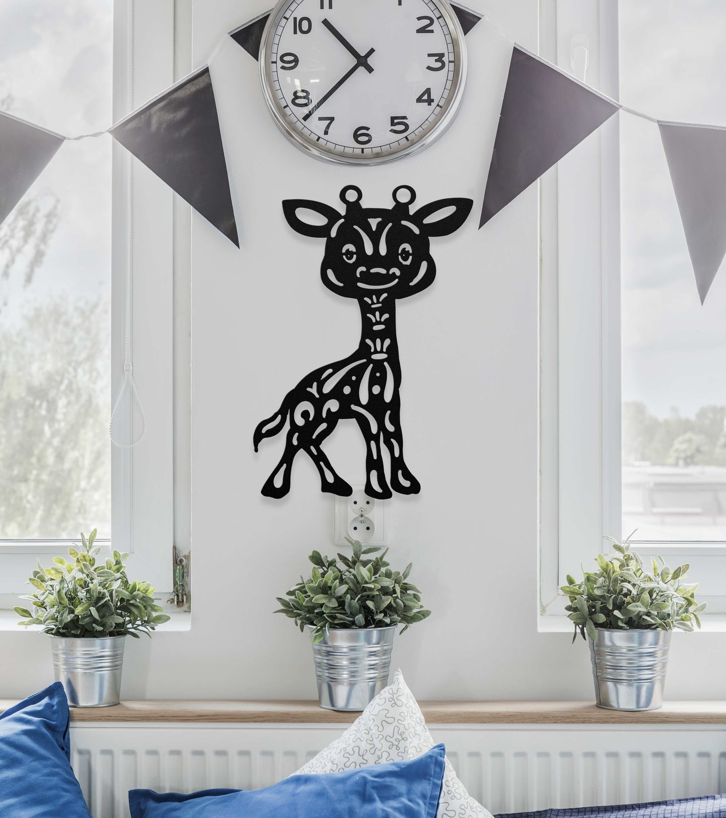 Zentangle Giraffe Nursery Decorative Metal Wall Art