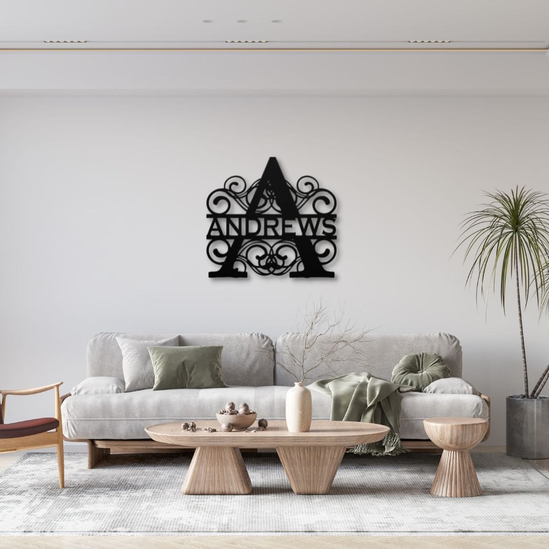 Monogram Personalized metal signs for home, Outdoor