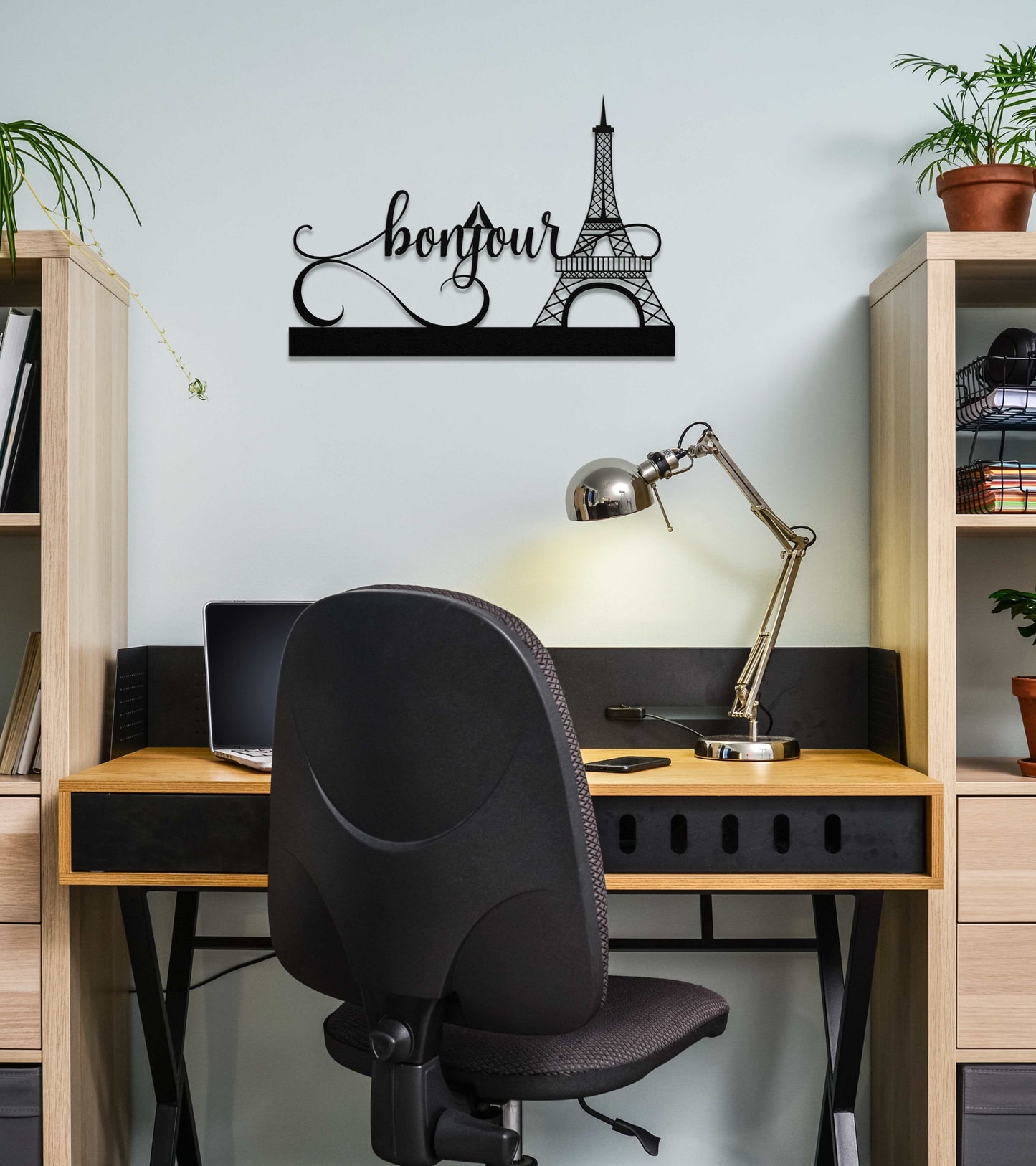 Bonjour Paris Metal Wall Art