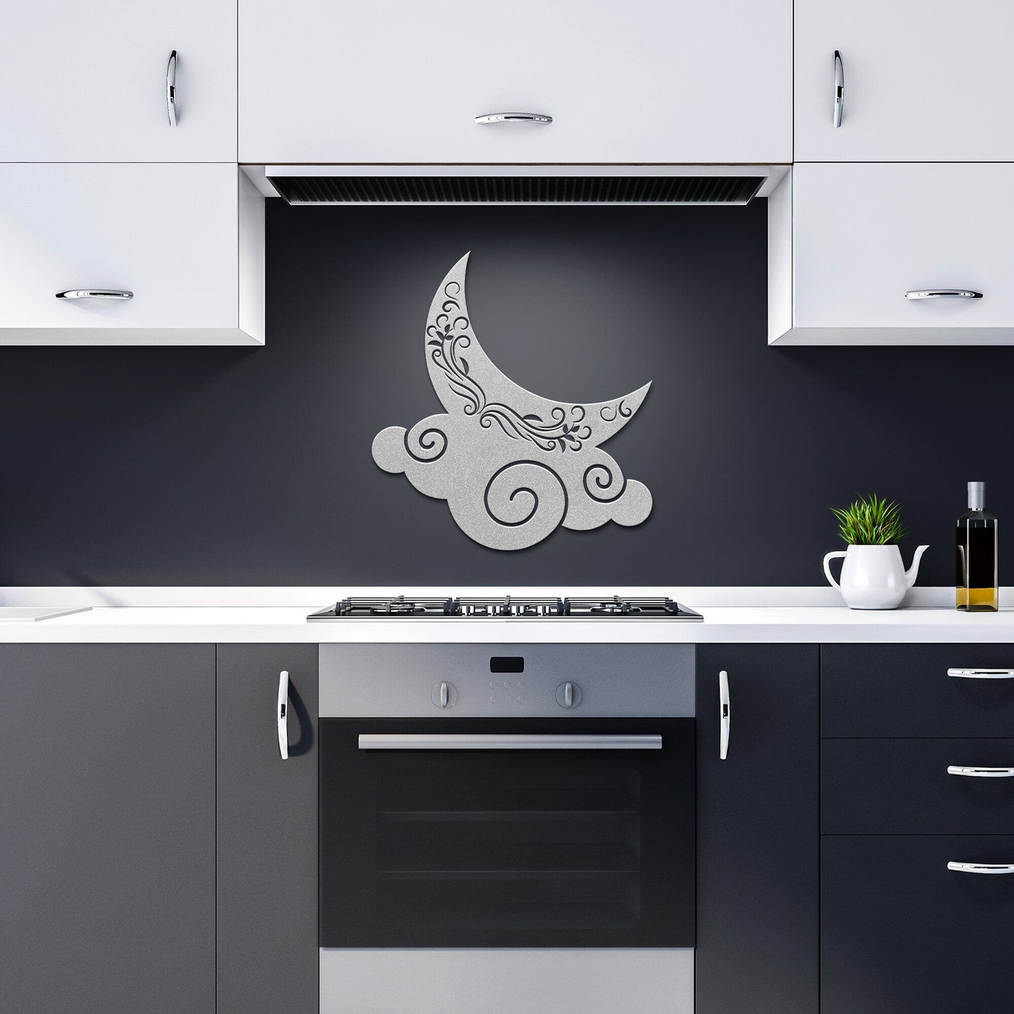 Whimsical crescent Moon Decorative metal wall art