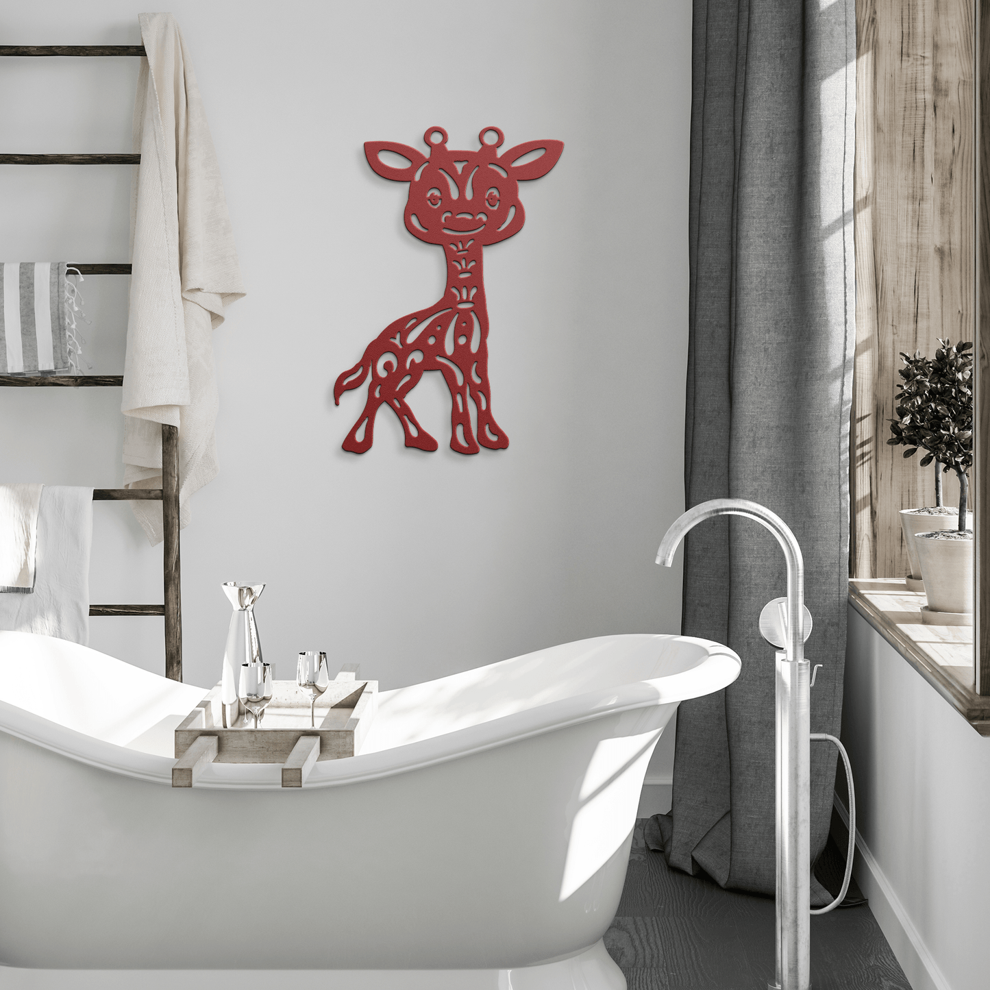 Zentangle Giraffe Nursery Decorative Metal Wall Art