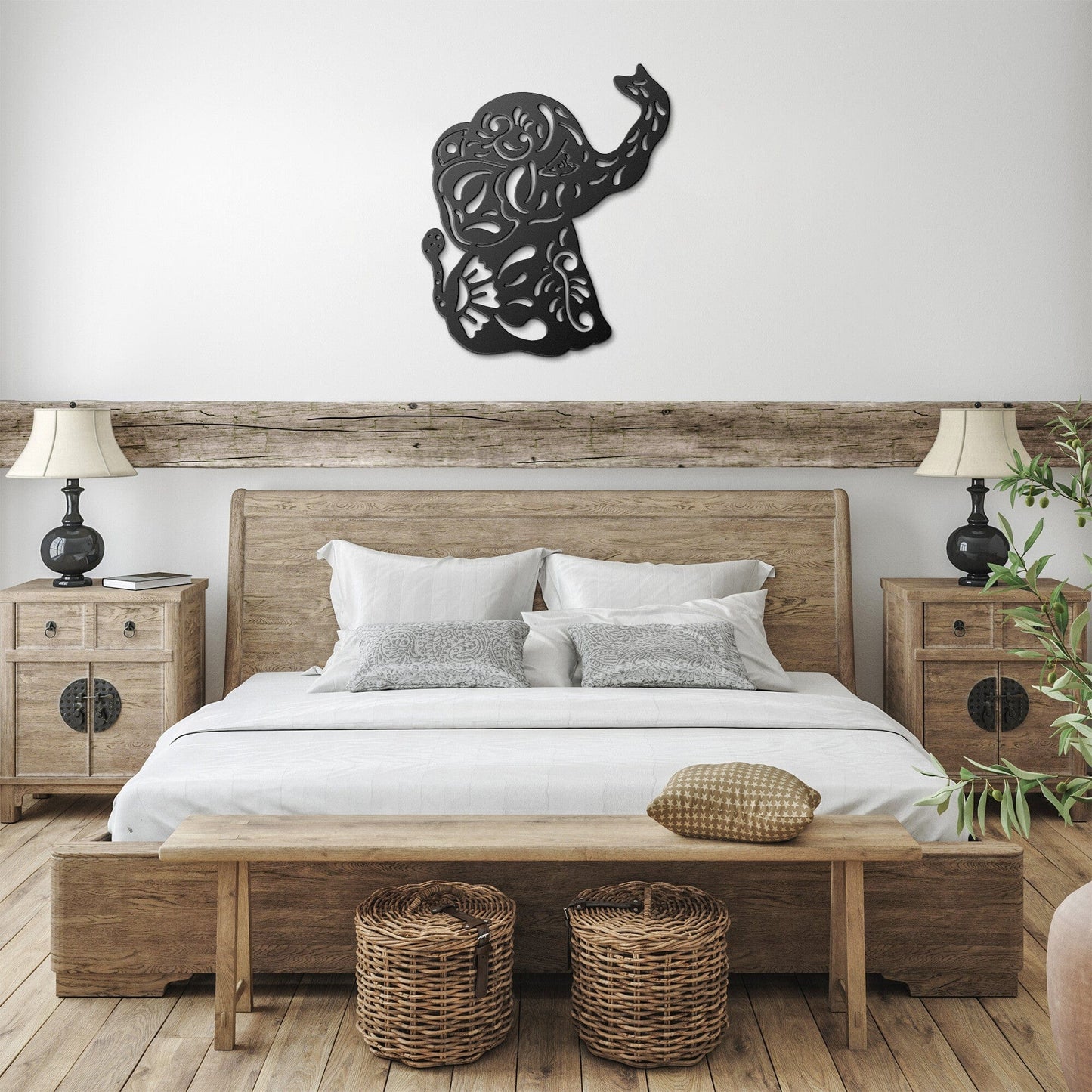 Zentangle elephant Nursery Decorative Metal Wall Art