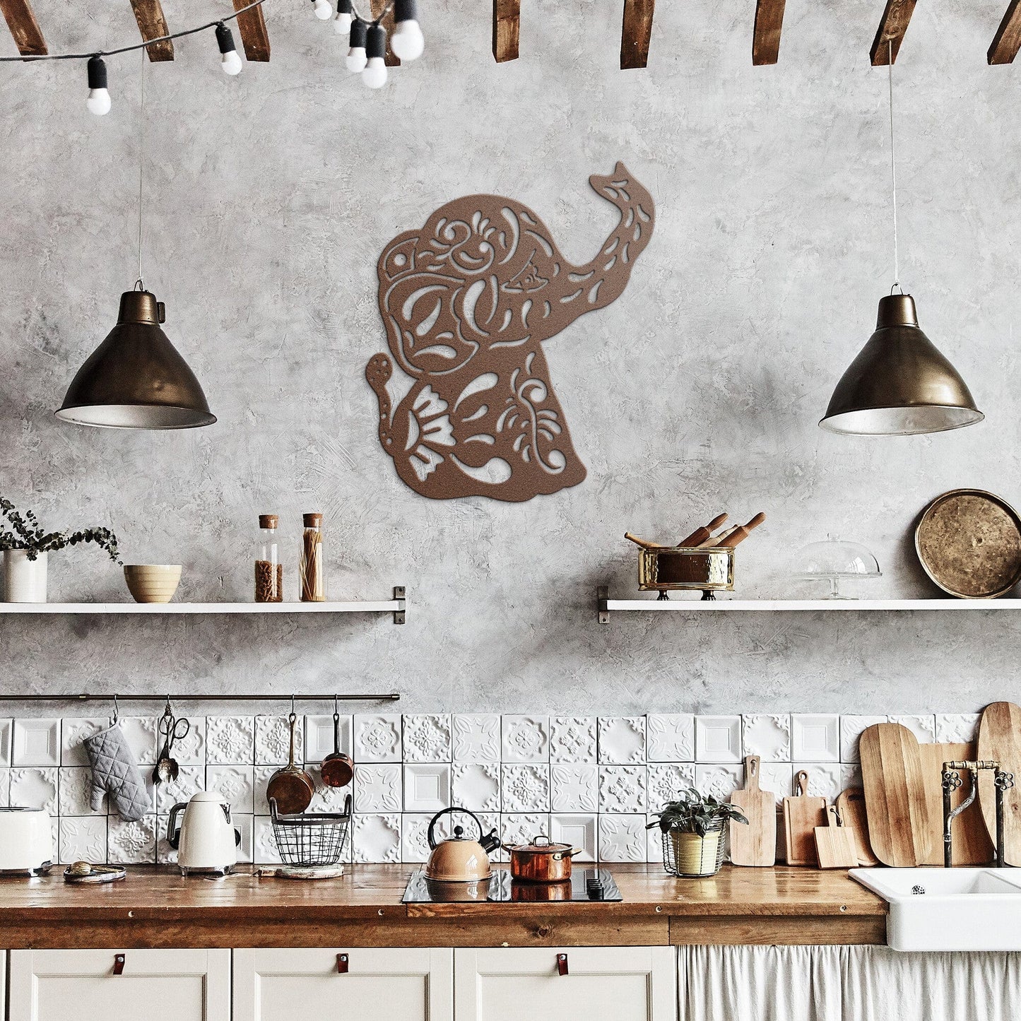 Zentangle elephant Nursery Decorative Metal Wall Art