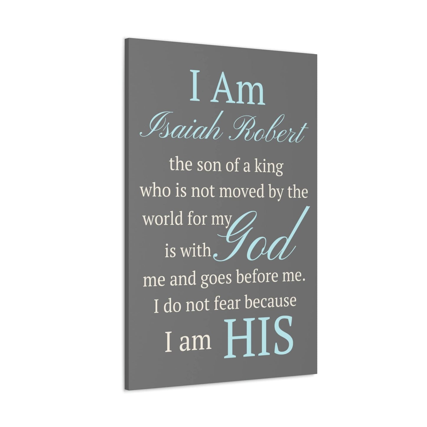 I Am the Daughter of a King,I Am the Son of a King Personalized Canvas Print, Baby Girl, Baby Boy Personalized Gift,Christian Baptism Gift, Dedication Gift, Catholic Nursery Decor
