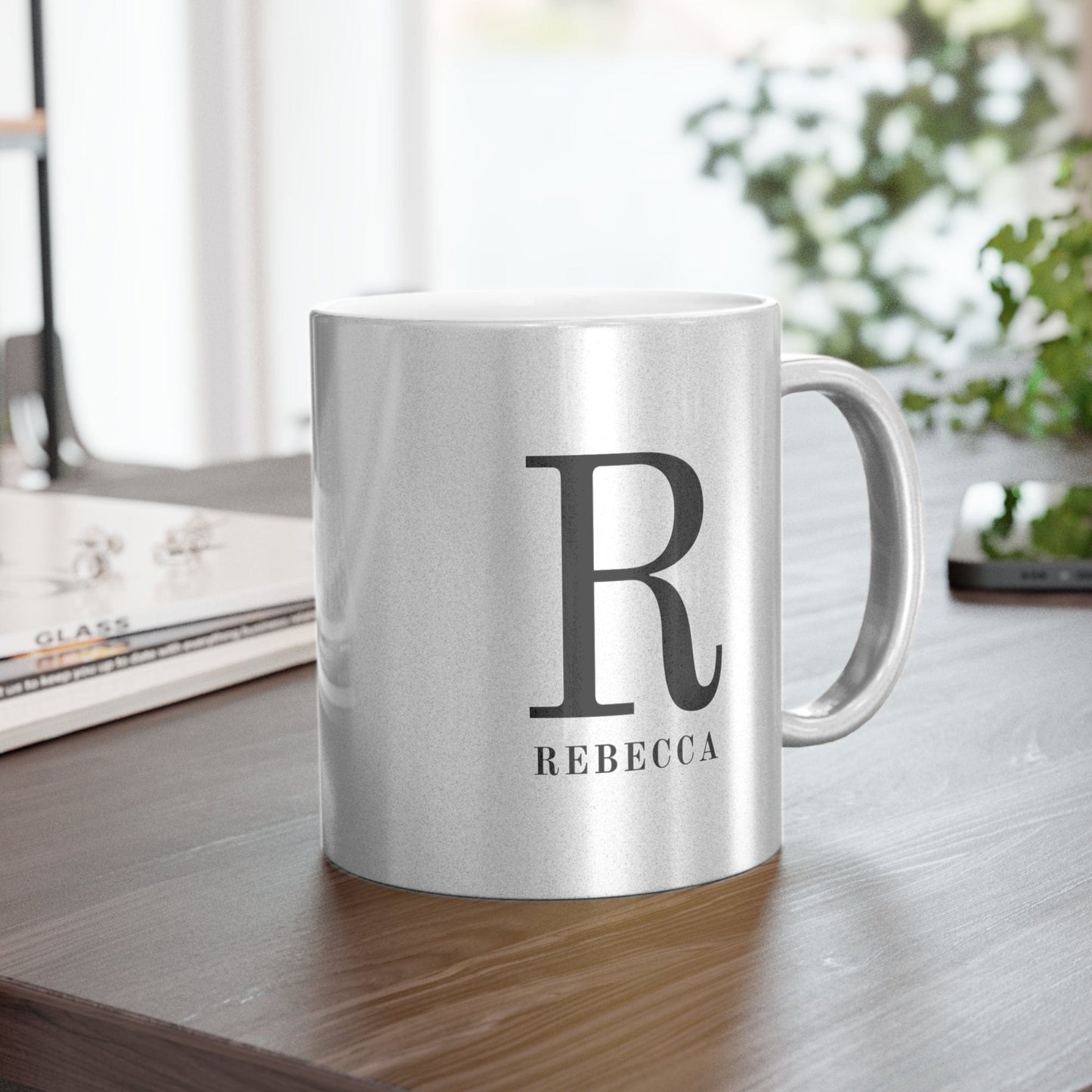 Monogram and Initial Coffee Mugs- metallic