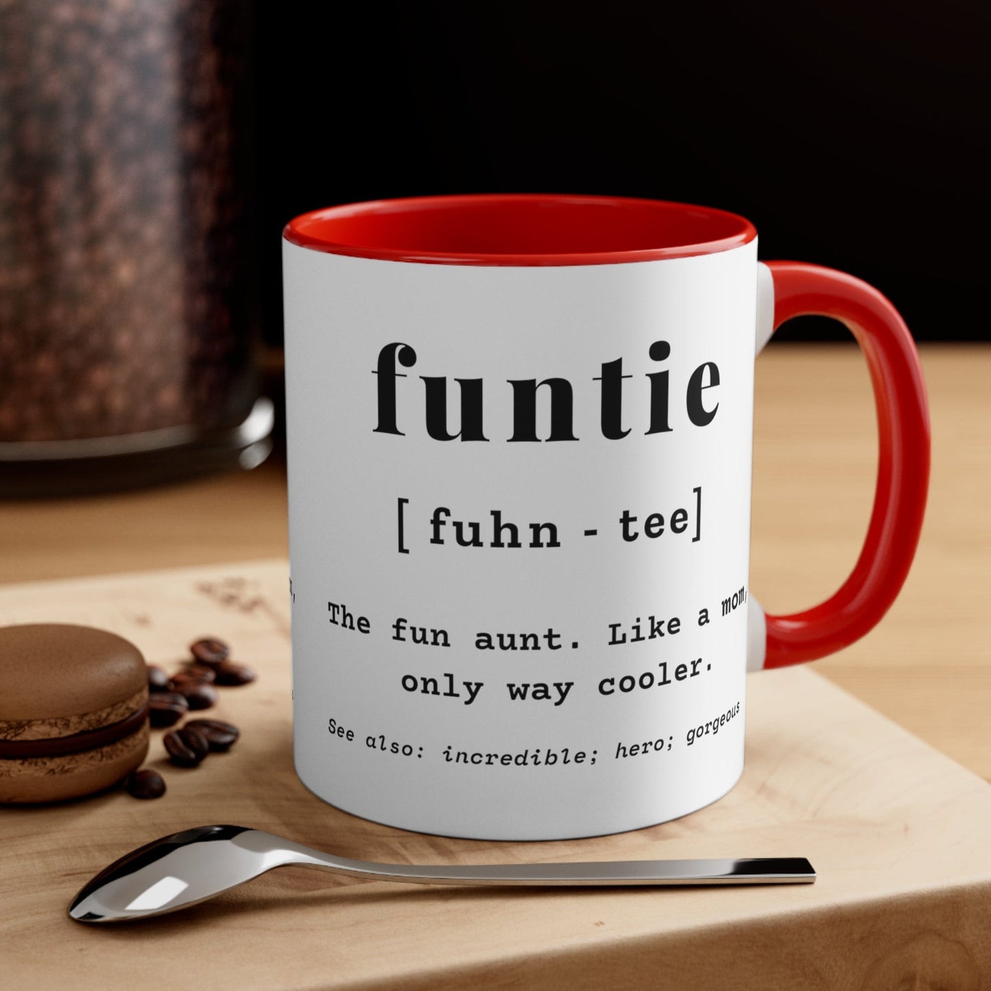 Modern Cute Funtie Definition Aunt Auntie Mug