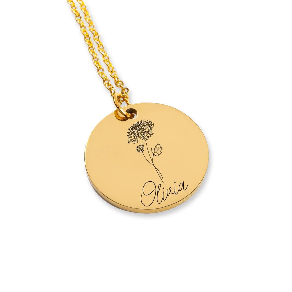 Personalized Birth Month Flower Bouquet Charm Necklace, Mothers day Jewelry Gift, Best Friend, Birthday Present, Christmas Present