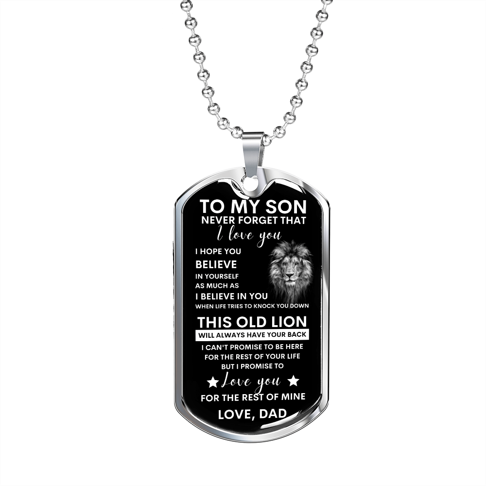 Never Forget - Dad to Son Dog tag Necklace