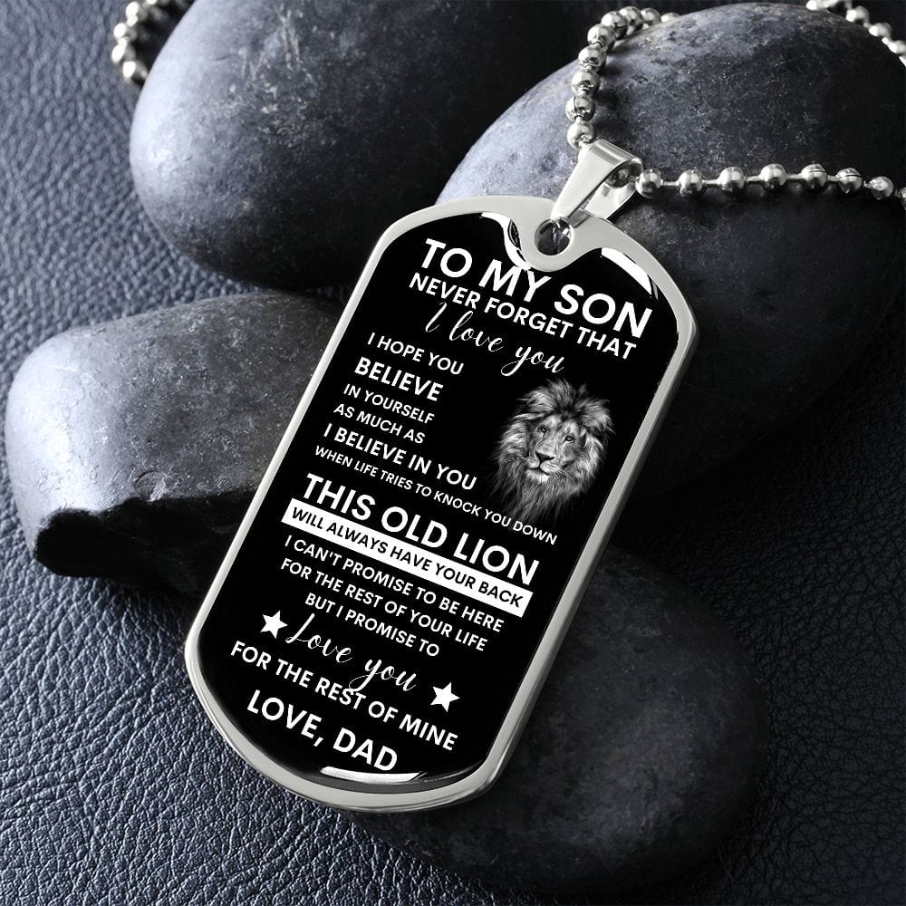 Never Forget - Dad to Son Dog tag Necklace