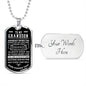 To Grandson- Beautiful Chapters Dog tag necklace