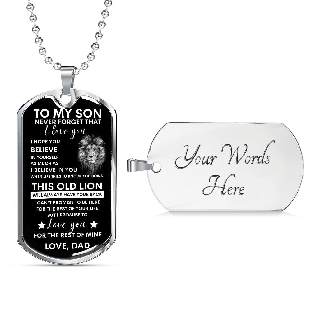 Never Forget - Dad to Son Dog tag Necklace
