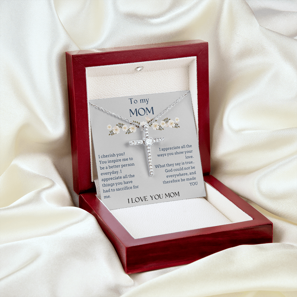 God made you for me- Mom gift Cross necklace