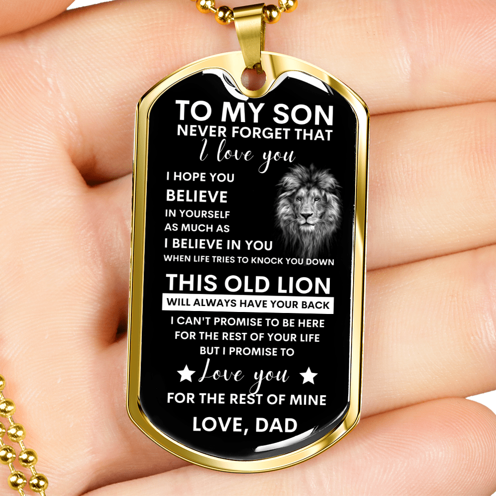 Never Forget - Dad to Son Dog tag Necklace