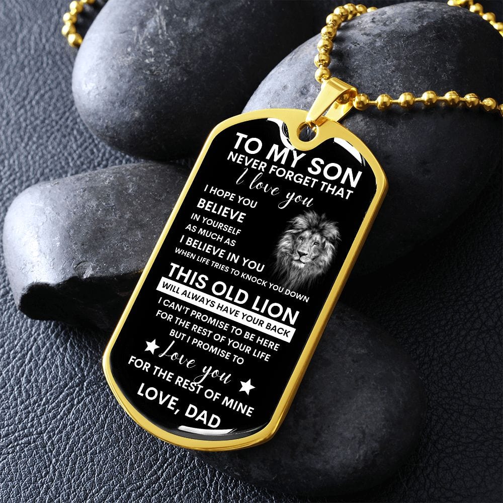 Never Forget - Dad to Son Dog tag Necklace
