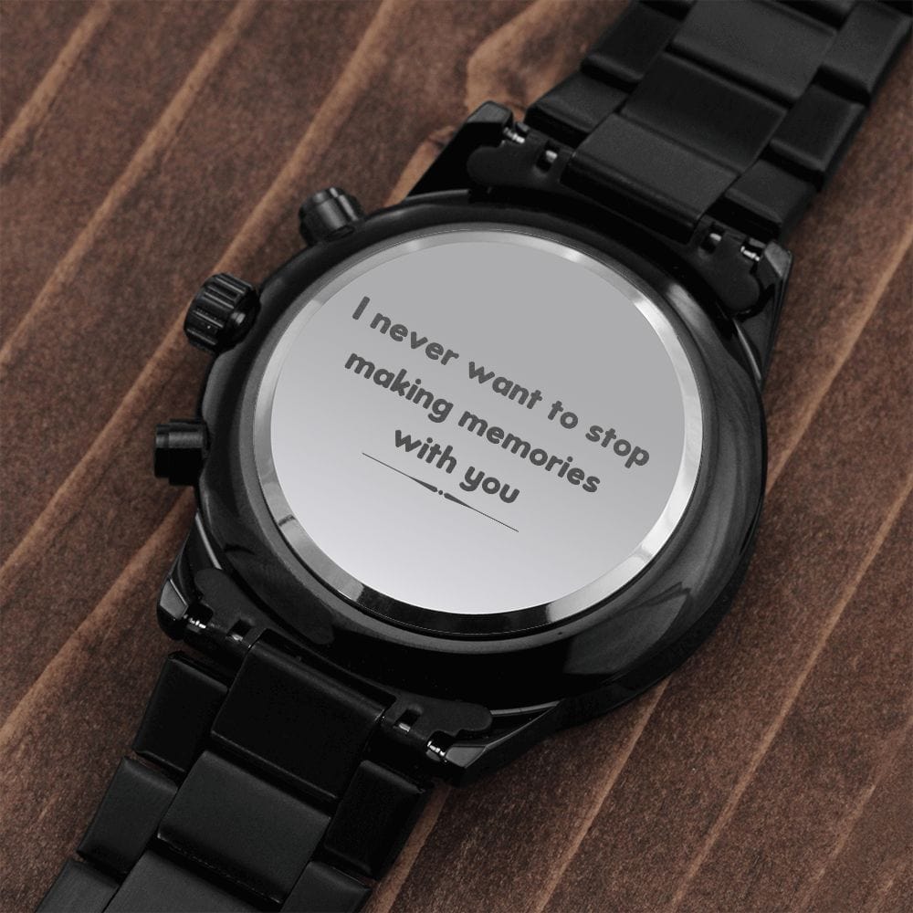 Memories with you -Gift Husband on Anniversary Engraved Watch, Wife to Husband Gifts