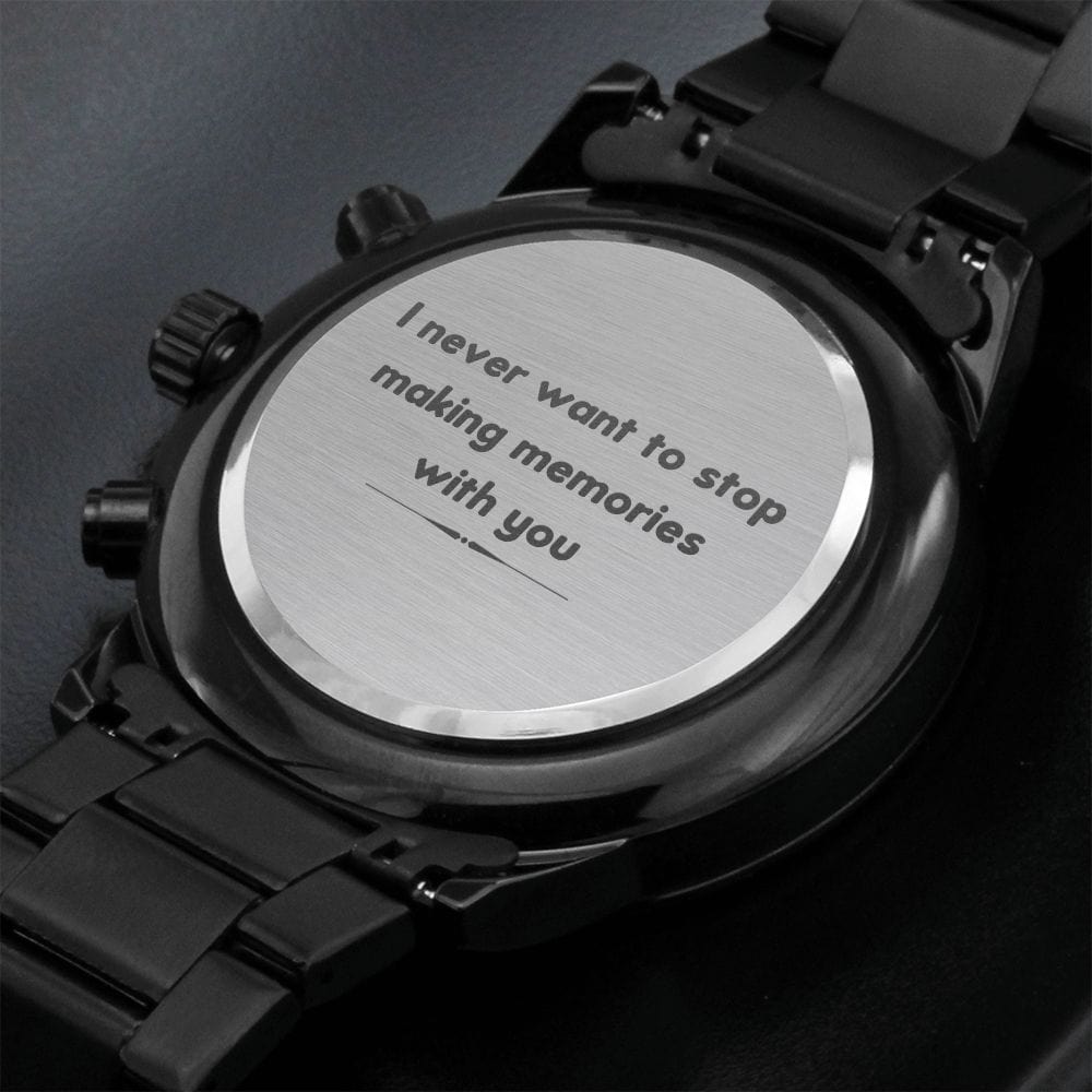 Memories with you -Gift Husband on Anniversary Engraved Watch, Wife to Husband Gifts