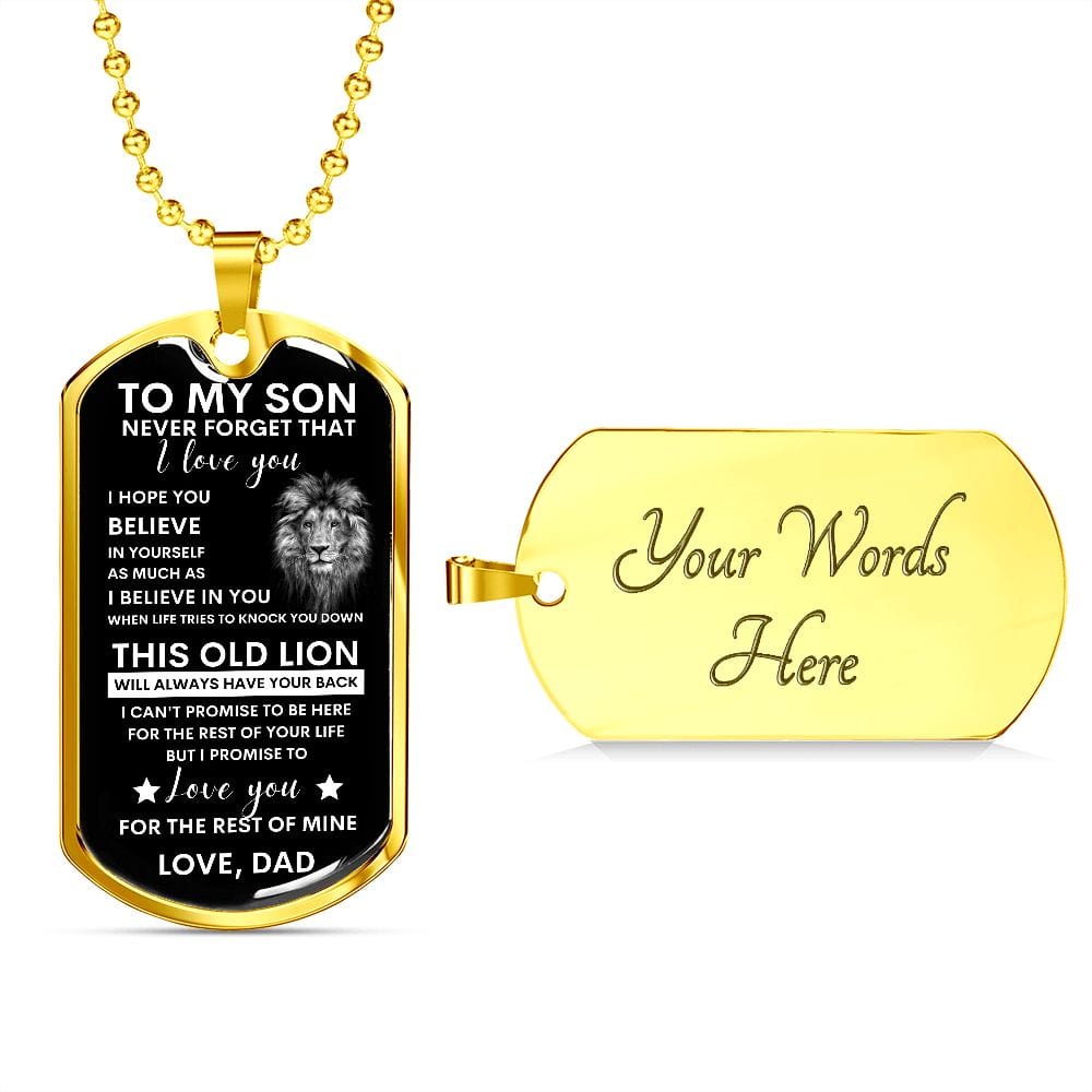 Never Forget - Dad to Son Dog tag Necklace