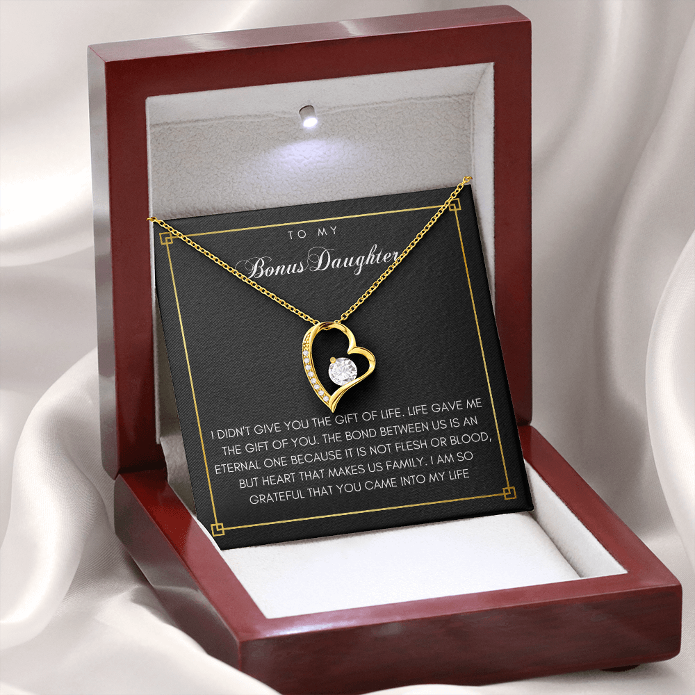 Custom Personalized Bonus Daughter Heart Necklace