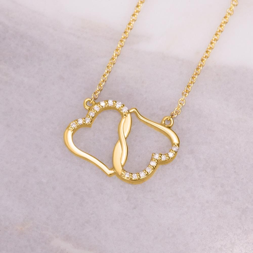 Two hearts infinity gold necklace - Anniversary gift for wife