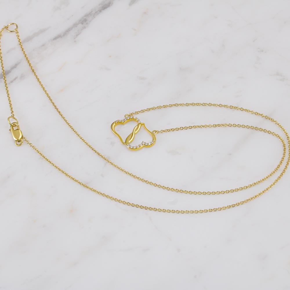 I Love You-2 hearts Gold necklace