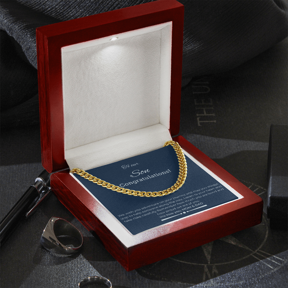 Celebration Gift Cuban link Chain, Graduation Gift