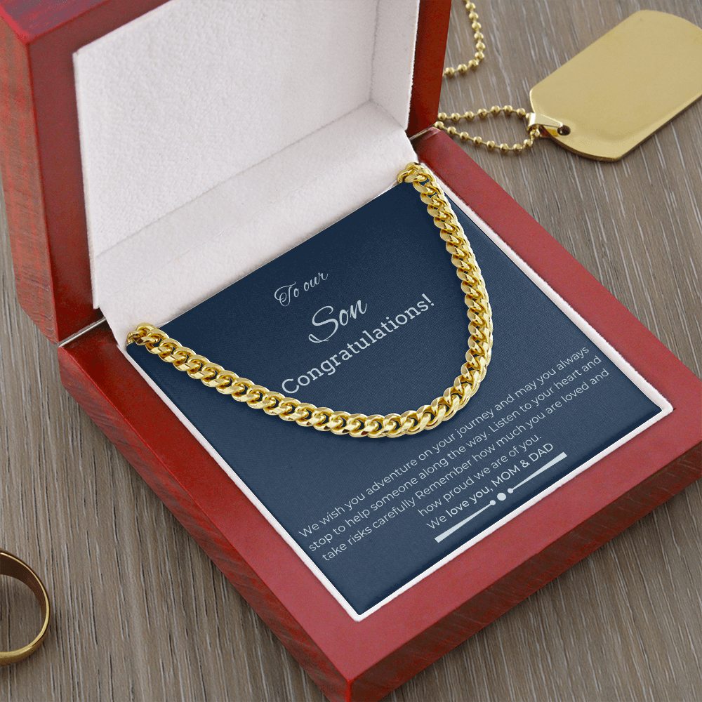 Celebration Gift Cuban link Chain, Graduation Gift
