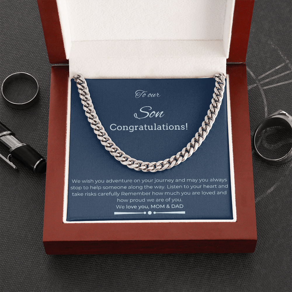 Celebration Gift Cuban link Chain, Graduation Gift