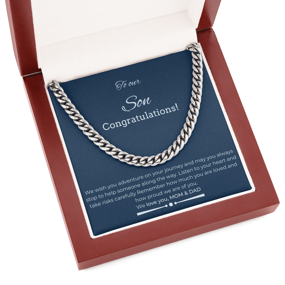 Celebration Gift Cuban link Chain, Graduation Gift