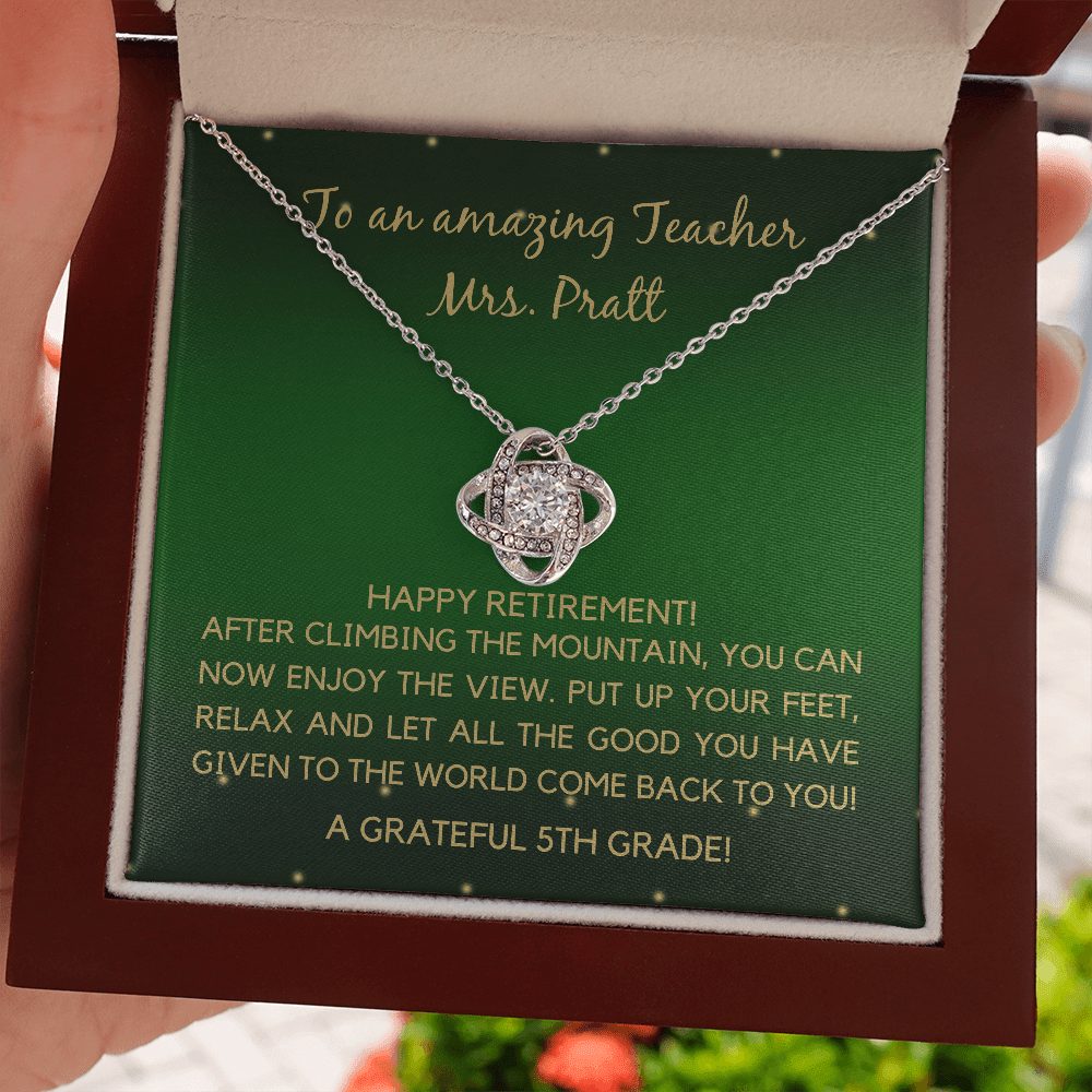 Personalized Retirement Gifts for women, Teacher Retirement Jewelry, Retirement necklace for teacher, teacher gift