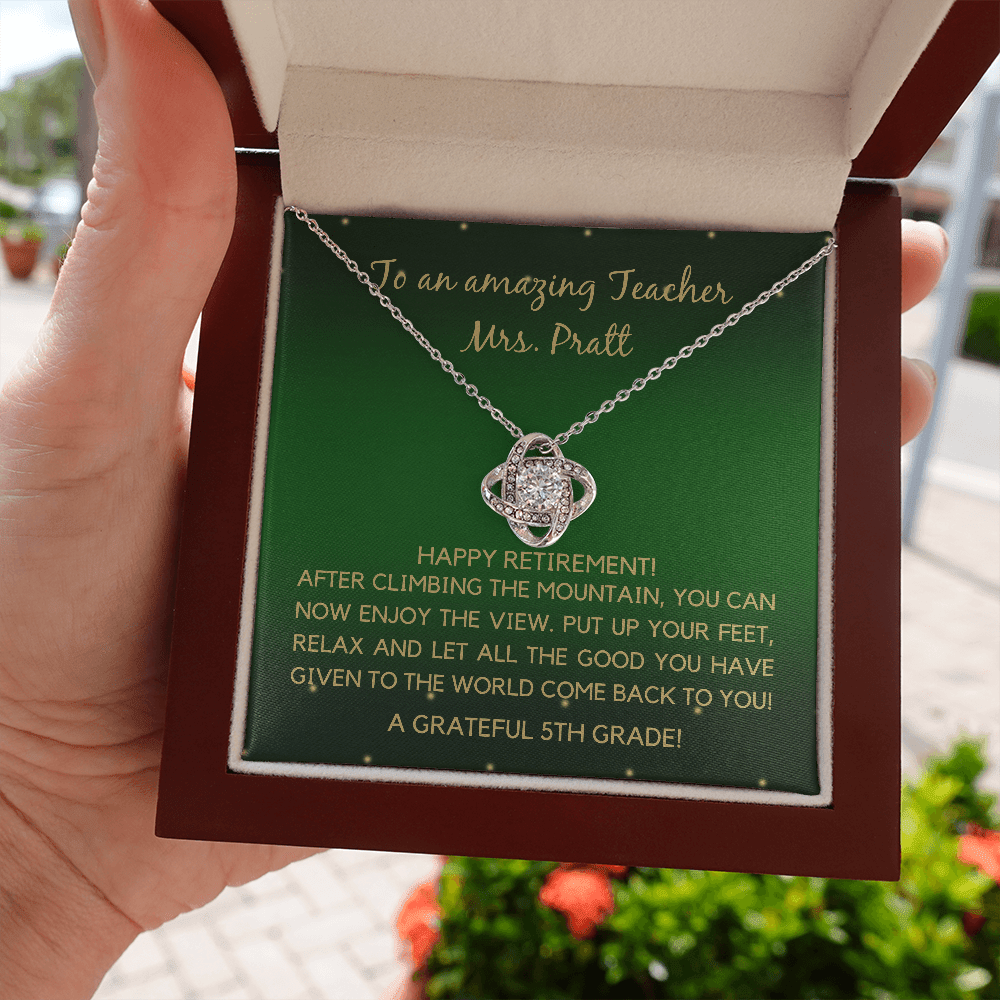Personalized Retirement Gifts for women, Teacher Retirement Jewelry, Retirement necklace for teacher, teacher gift