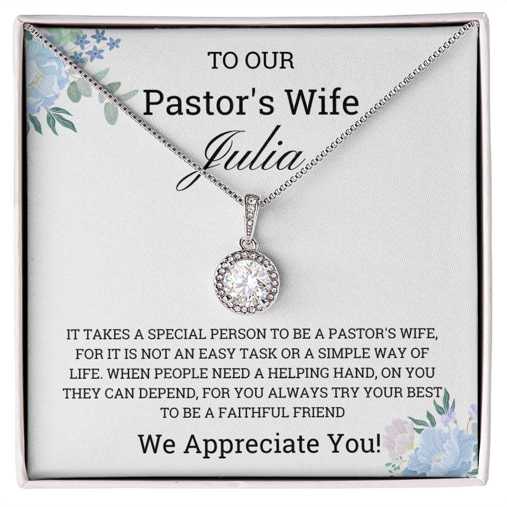 Pastor's Wife Appreciation Necklace, Personalized Custom Gift for Pastor's Wife,
