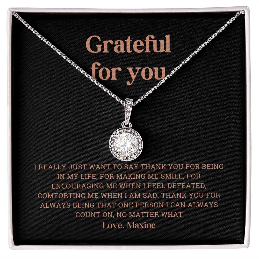 Personalized Grateful for You thank you gift, Gratitude gift necklace for Best friend, BFF coworker employee appreciation gift, Soul sister