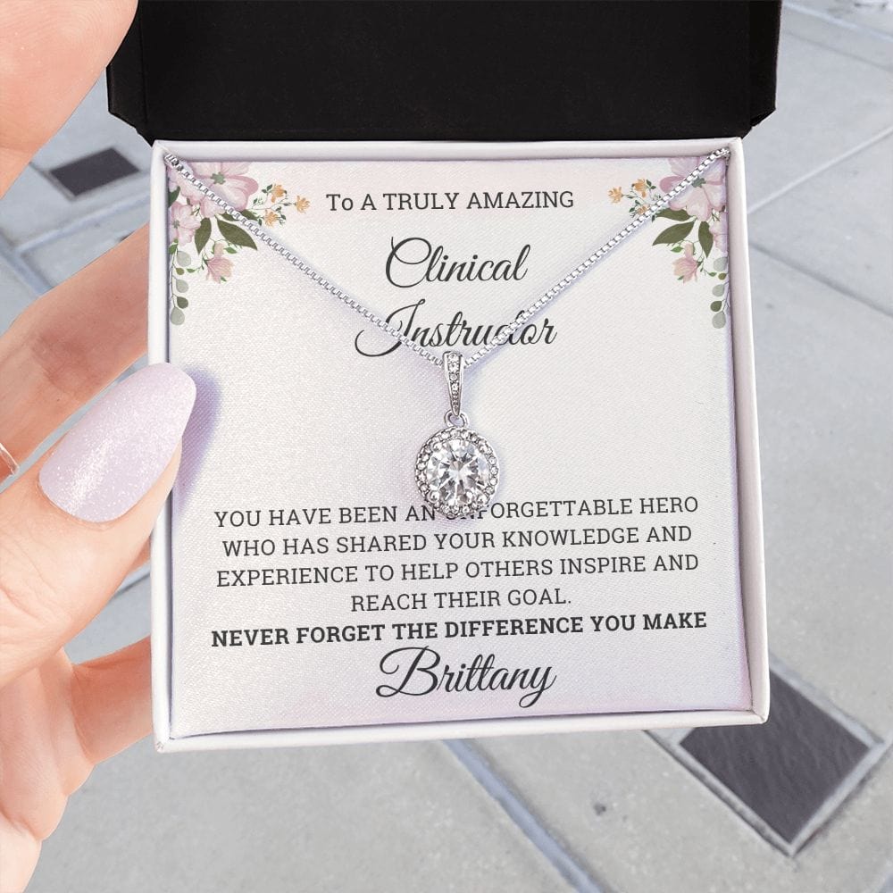 Personalized Clinical Instructor Thank you gift necklace, Nursing Instructor present, Nurse Manager gift, Nurse Educator coworker on retirement, leaving