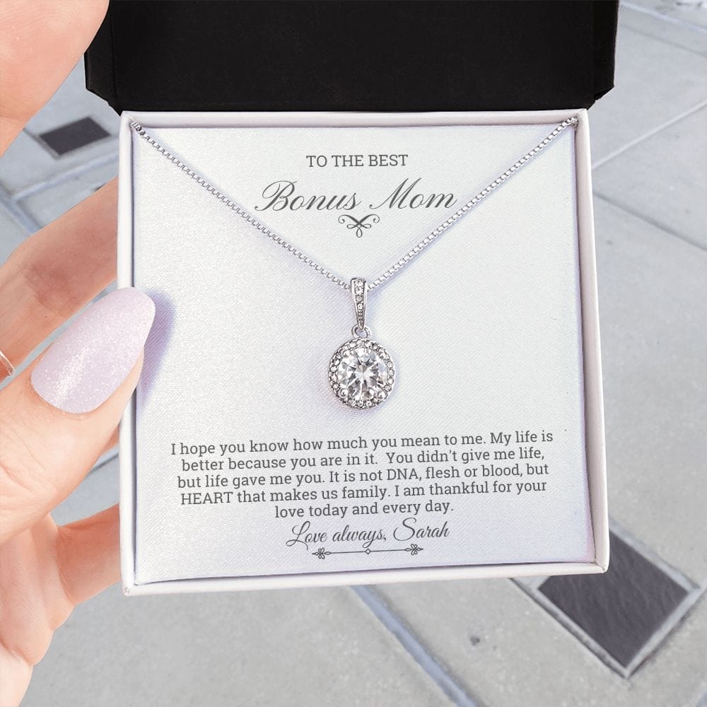 Personalized Bonus mom gift necklace for Mother's day, Birthday present for Stepped up Mom, Step mom thank you jewelry, chosen mother gift