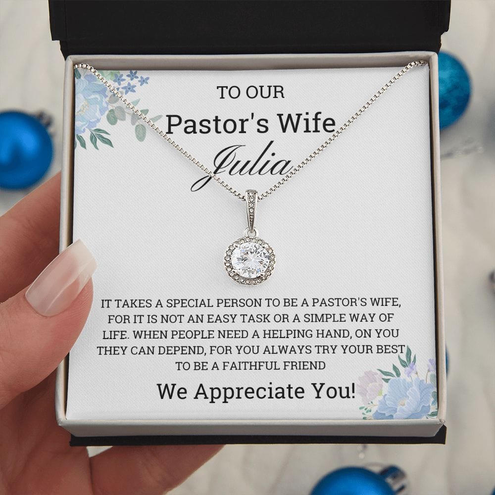 Pastor's Wife Appreciation Necklace, Personalized Custom Gift for Pastor's Wife,
