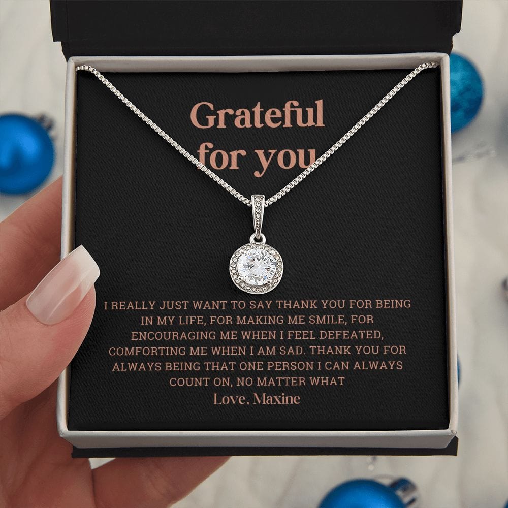 Personalized Grateful for You thank you gift, Gratitude gift necklace for Best friend, BFF coworker employee appreciation gift, Soul sister
