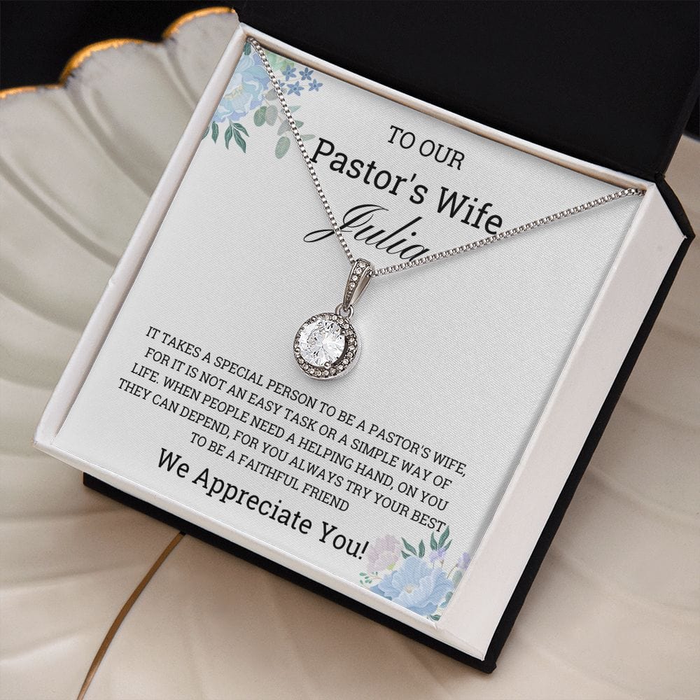 Pastor's Wife Appreciation Necklace, Personalized Custom Gift for Pastor's Wife,