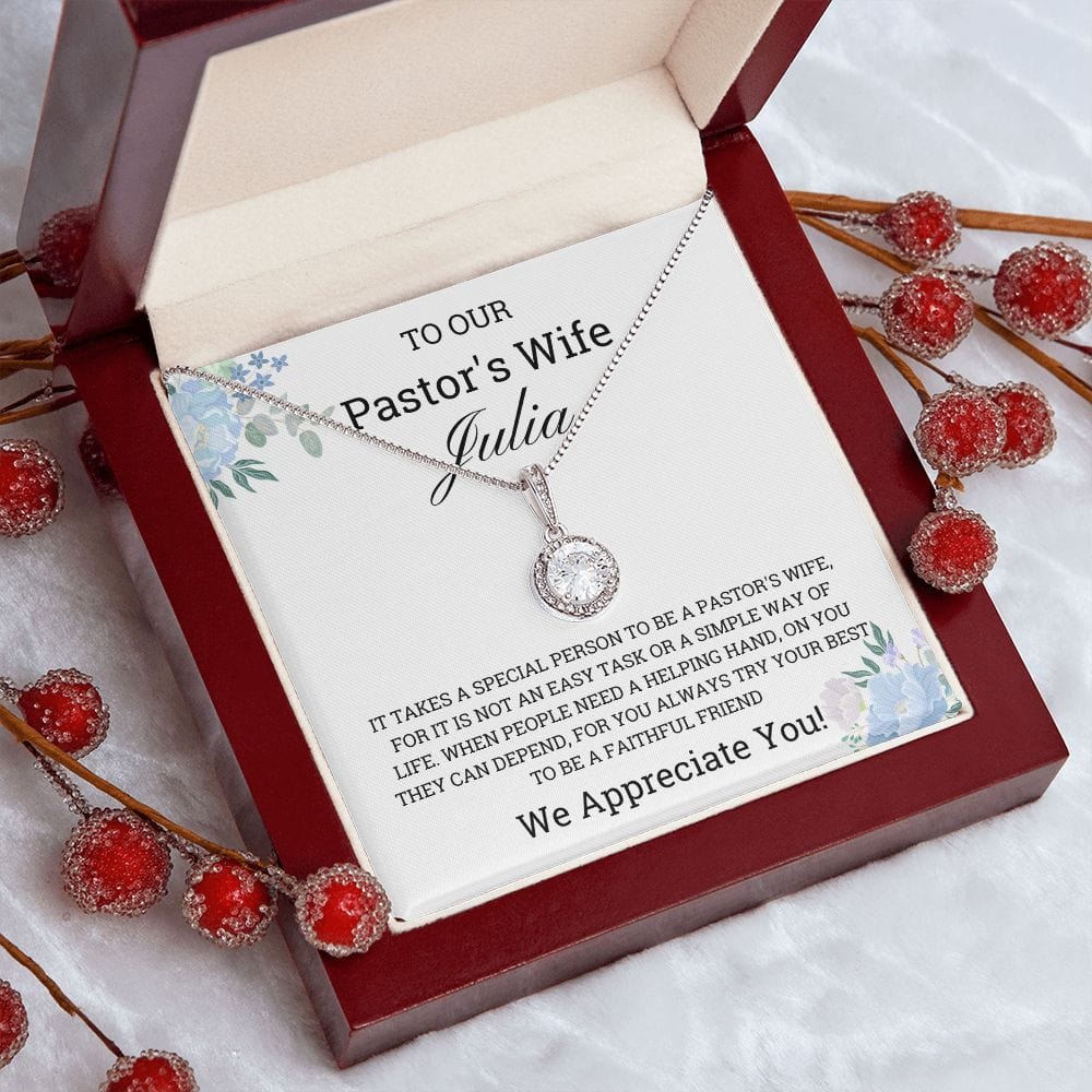 Pastor's Wife Appreciation Necklace, Personalized Custom Gift for Pastor's Wife,