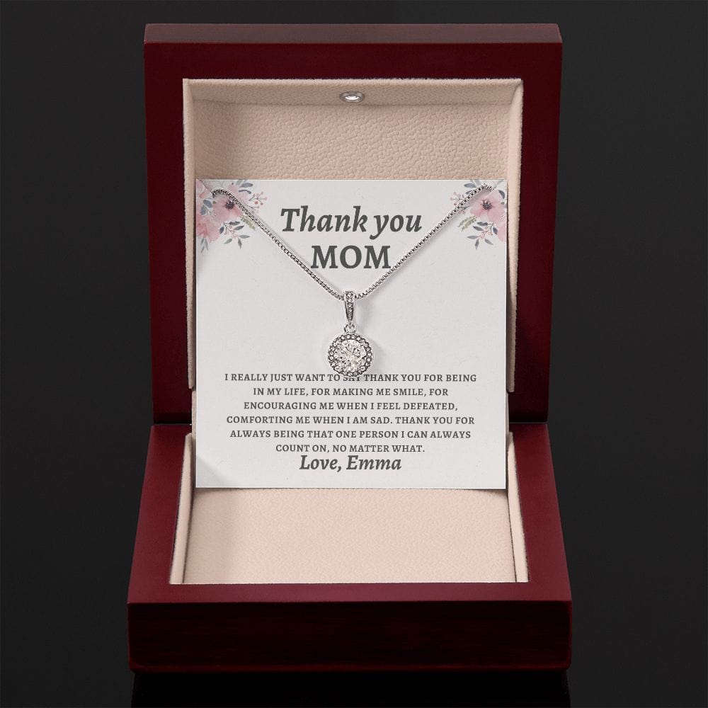 Thank you Mom gift necklace for mother's day from daughter/son, Mom birthday gift from child, personalized custom jewelry gift from kids