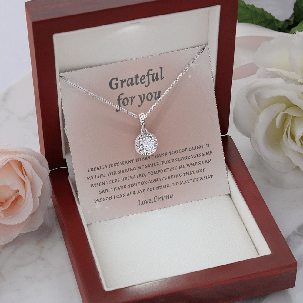 Thank you gift necklace for friend, coworker, mother, soul sister, best friend, gratitude gift, grateful for you appreciation keepsake jewelry