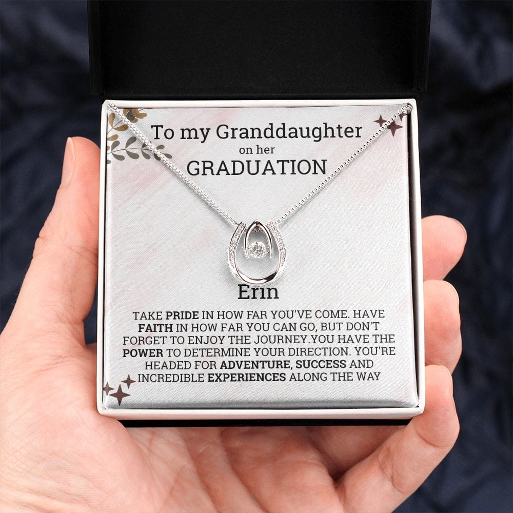 Personalized Granddaughter Graduation Necklace from Grandparent/Grandma/Nana