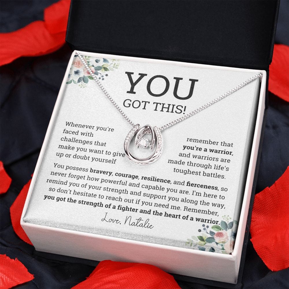 Personalized Motivational Warrior Necklace, Hardship Gift, Gift of Encouragement, You got this Thinking of you gift