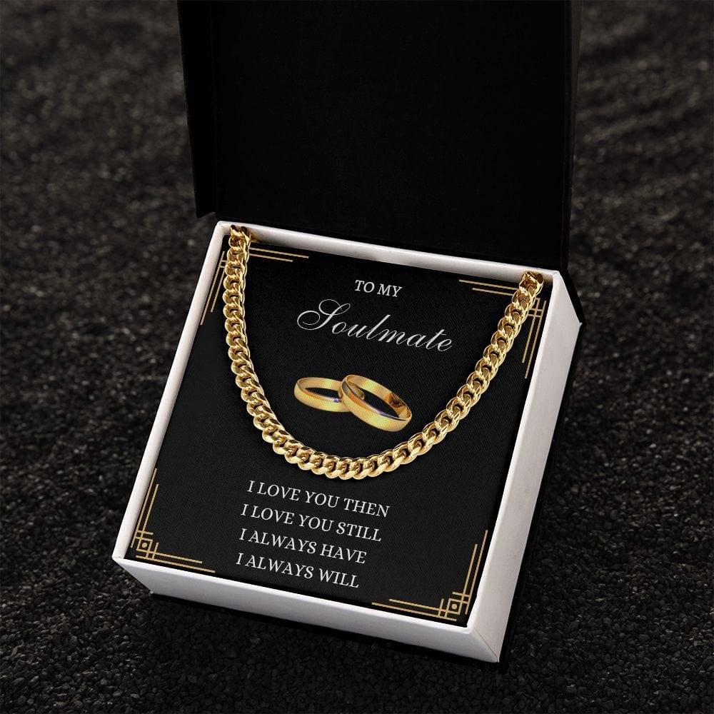 Soulmate Gold Ring Cuban Link Necklace