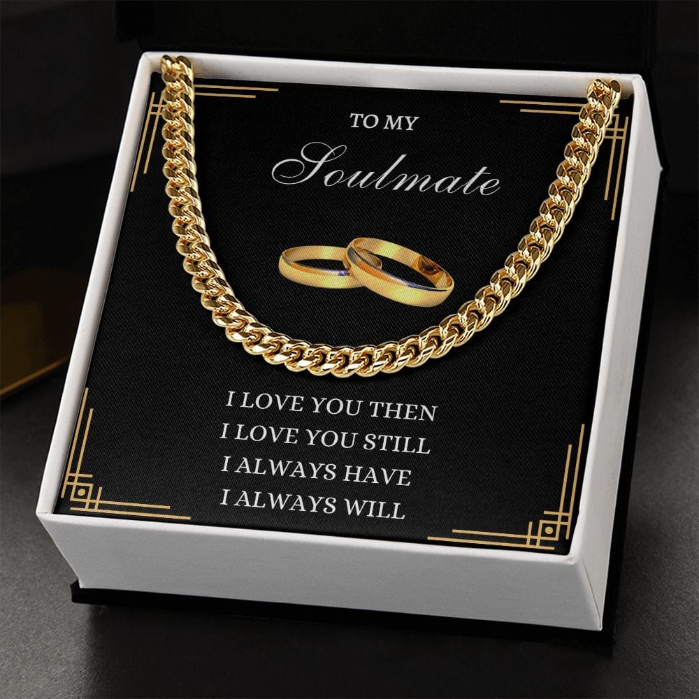 Soulmate Gold Ring Cuban Link Necklace