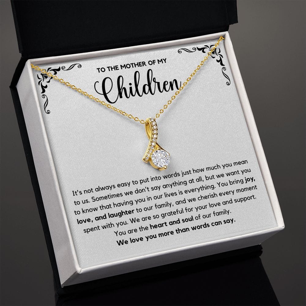 Mother of My Children Heart Necklace, Gifts for Mom Mother Wife from Husband, Necklace for Wife, Best Wife Gift