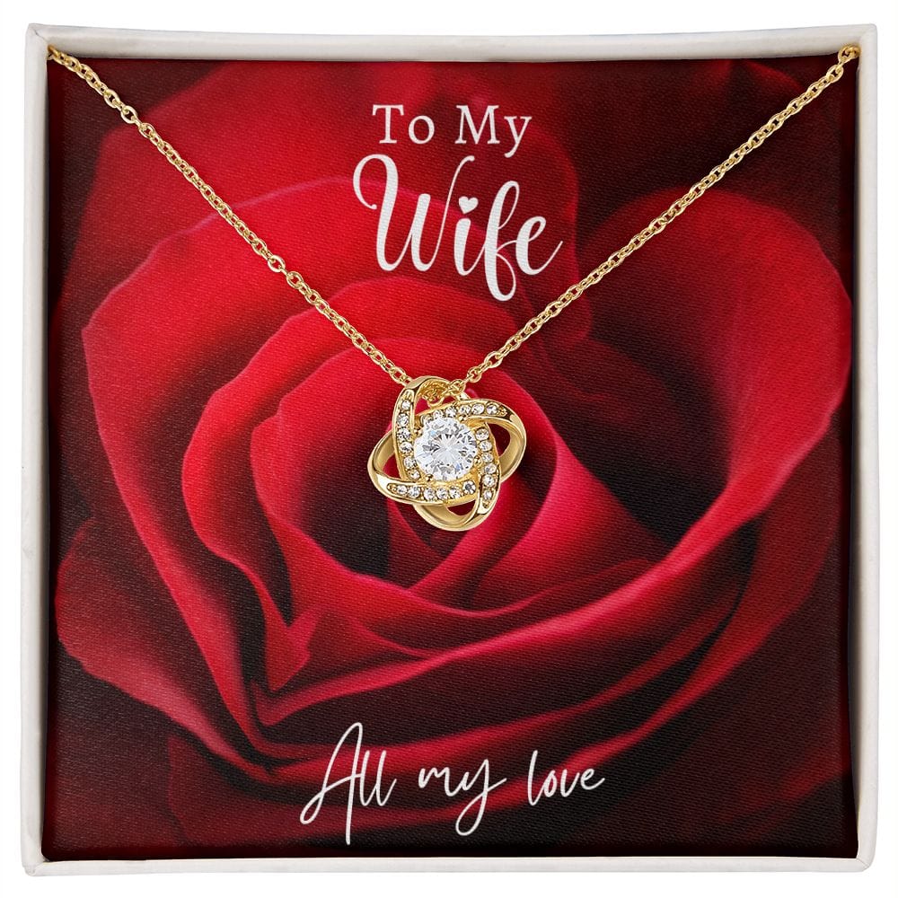 Red Rose Loveknot Necklace -Wife