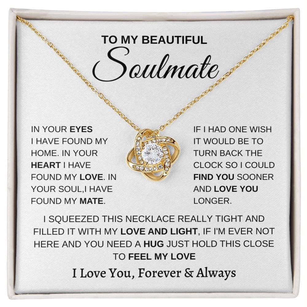 To my Soulmate - Heart and Soul Loveknot Necklace