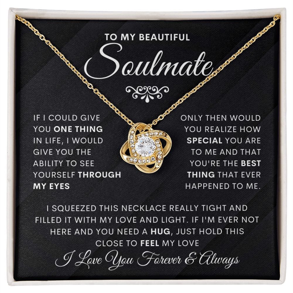 Beautiful Soulmate- Through My Eyes-Loveknot Necklace-Black