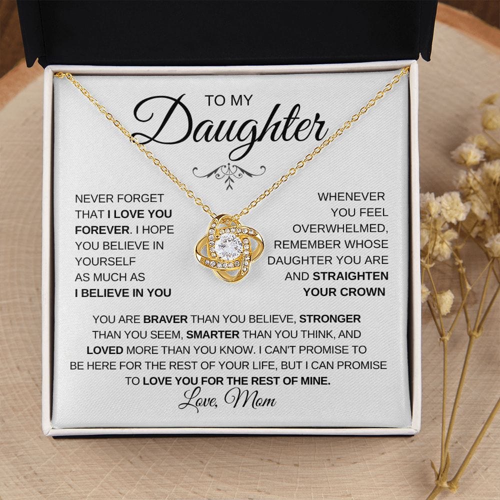I Believe in you - Mom or Dad to Daughter Loveknot Necklace, Graduation gift or Birthday Gift